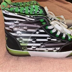 Beetlejuice Green and Black High-Top Sneakers